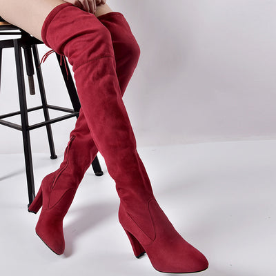 Botas Altas Over The Knee con Tacón Grueso Elástico para Mujer - Image 6