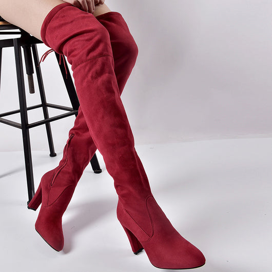 Botas Altas Over The Knee con Tacón Grueso Elástico para Mujer - Image 6