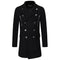 Abrigo Gabardina Doble Botonadura Cuello Solapa Grande Hombre Slim Fit Lana
