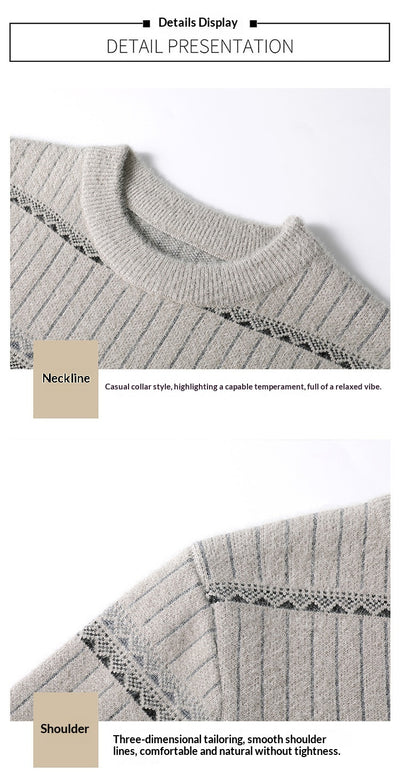 Suéter Grueso de Cuello Redondo para Hombre con Forro Polar y Textura de Visón Sintético - Image 44