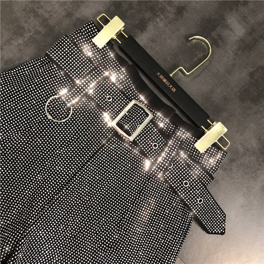 Cinturón de Moda Primavera con Cristales Brillantes - Shorts Versátil de Efecto Piel - Image 16