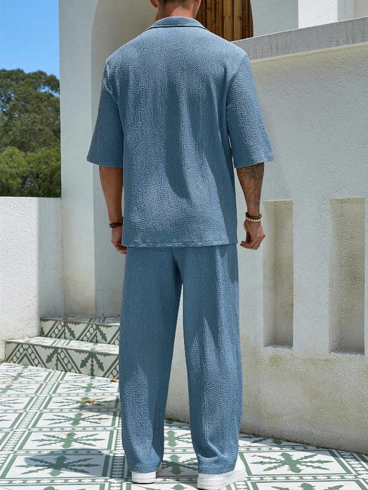 Conjunto Casual de Verano para Hombre: Playera Manga Corta y Pantalón Recto Cómodo - Image 19