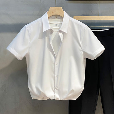 Camisa Casual Slim Fit Rayada para Hombre - Manga Corta Estilo Ejecutivo - Image 4