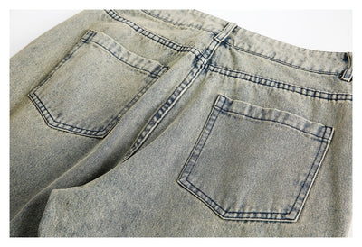 Pantalones Vaqueros Retro Lavados Baggy Straight para Hombre y Mujer - Image 13