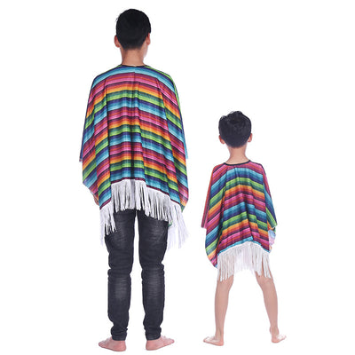 Capa Mexicana Disfraz Halloween - Poncho Fiesta Adulto e Infantil con Accesorios - Image 35