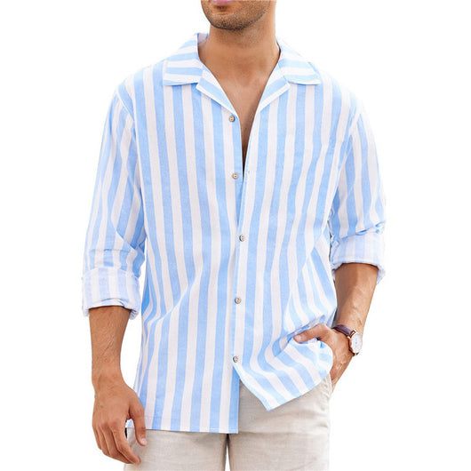Camisa Cuadros Británica Elástica Suelta Manga Larga Solapa Estampada - Image 35