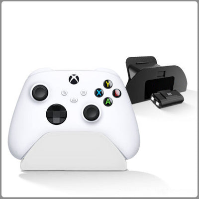Black AOLION universal gamepad stand made of ABS plastic, designed to hold a game controller upright. - Image 6