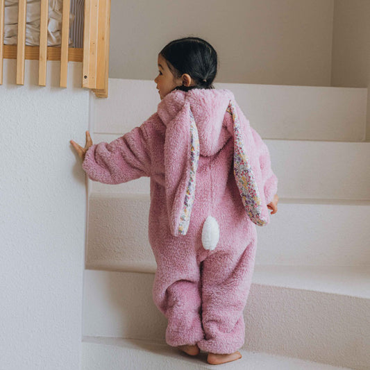 Pijama Enterizo de Conejo Peluche para Niños - Tela Acolchada - Image 2