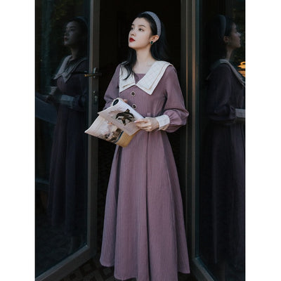 Vestido Retro Vintage para Mujer con Mangas Largas Diseño Francés - Image 14
