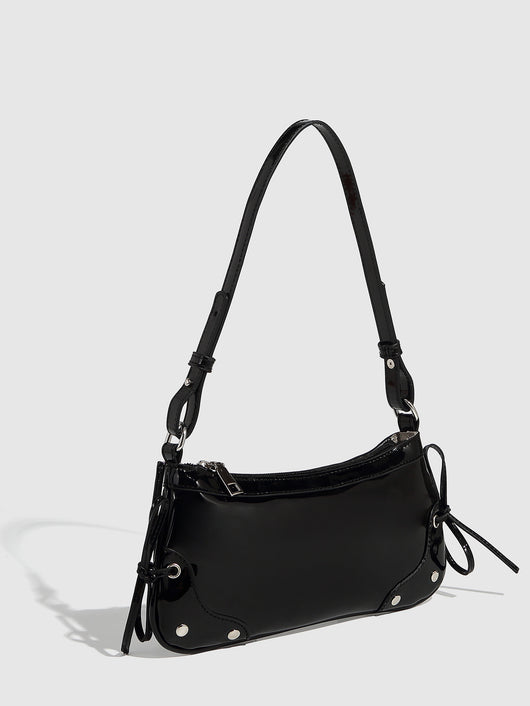 Bolso Bandolera Cuadrado Pequeño con Doble Moño - Diseño Minimalista Liso - Image 25