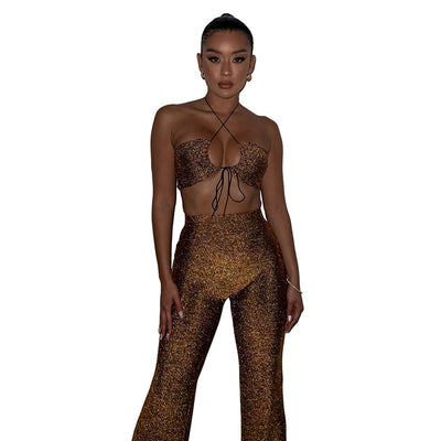Conjunto Elegante: Chaleco Calado y Pantalón Recto Ajustado para Mujer - Image 13