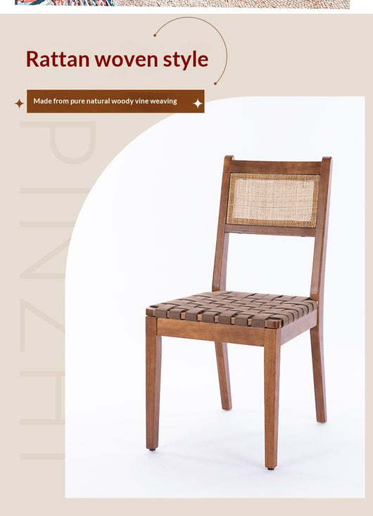 Taburete Alto de Cuero Vintage con Asiento de Silla de Madera Maciza - Image 9