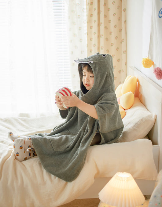 Bata Infantil con Capucha de Algodón Absorbente - Image 18