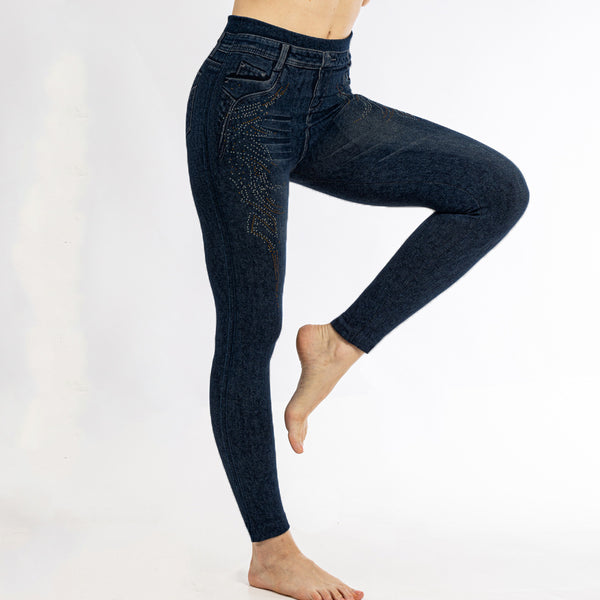 Leggins de Algodón Elasticidad Cuádruple con Control de Abdomen