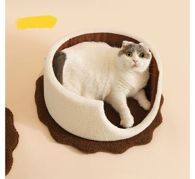 Casa Cama para Gato con Forma de Galleta - Refugio Cálido para Otoño e Invierno - Image 17