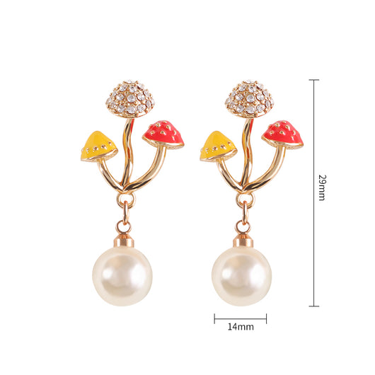 Aretes Colgantes Tres Hongos Dorados para Mujer - Diseño Trendy y Dulce - Image 8