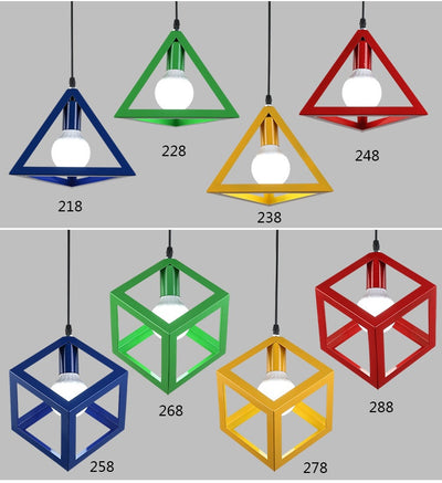 Lámpara Colgante Triangular Estilo Nórdico en Hierro Forjado - Image 9