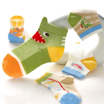 Calcetines Infantiles Dinosaurio Malla Colores Brillantes - Image 2