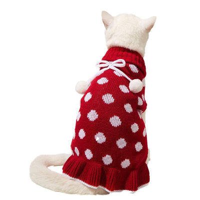 Suéter para Mascotas con Falda Lunares y Hoja de Loto - Image 18