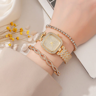 Reloj de Moda para Mujer con Diamantes en Bisel Cuadrado