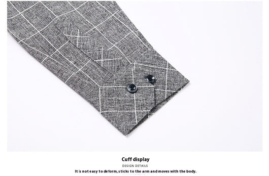 Camisa Cuadriculada de Lino para Hombre Maduro - Image 13