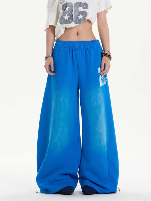 Pantalones Jogger Holgados con Letras Desgastadas y Cordón Ajustable - Image 5