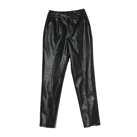 Pantalones de Cuero para Motocicleta Negro con Piernas Divididas - Image 8