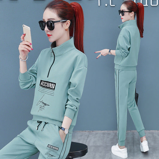 Conjunto Deportivo Mujer Suéter Ajustado Cuello Alto Dos Piezas - Image 4