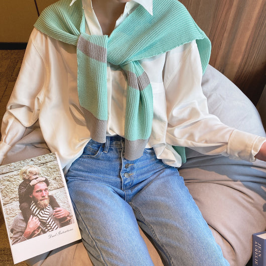 Poncho Tejido Tipo Suéter Oversized con Detalle de Letras - Image 7
