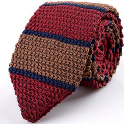 Corbata Retro Británica Coreana de Lana Tejida a Mano con Punta Afilada