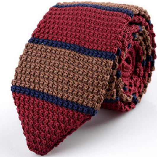 Corbata Retro Británica Coreana de Lana Tejida a Mano con Punta Afilada