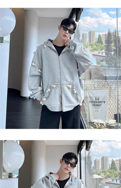 Cardigan Tejido a Mano con Perlas para Hombre y Mujer - Image 8