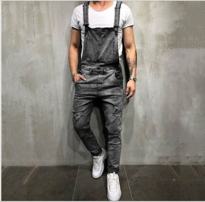 Pantalones Vaqueros para Hombre con Tirantes Desgarrados - Talla Grande Estilo Moderno - Image 7