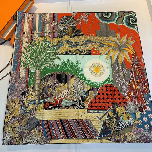 Pañoleta de Seda Estampada Tejida Hecha a Mano - Image 12