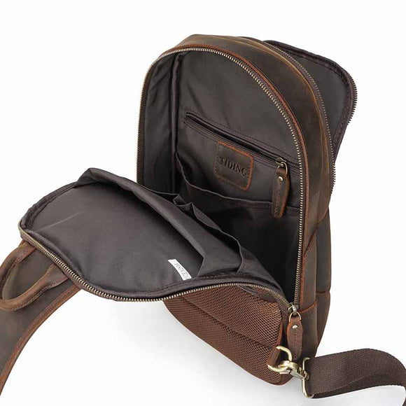 Bolsa de Pecho Vintage en Cuero para Hombre