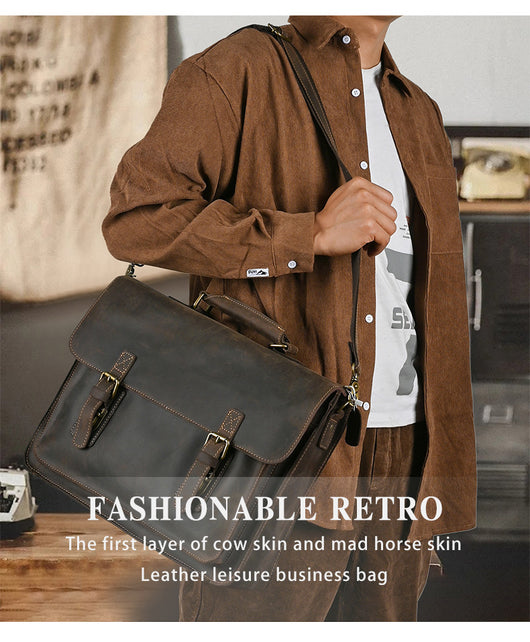 Bolso Crossbody para Laptop de Cuero Premium con Asa Simple - Image 21