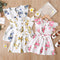 Vestido Infantil Floral con Volantes y Cinturón para Niñas