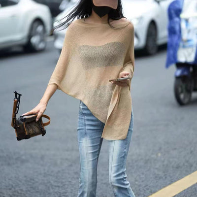 Cardigan Asimétrico de Diseño Coreano con Protección Solar