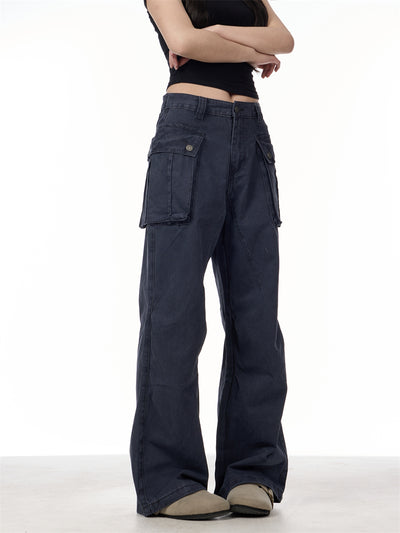 Overol Vintage Desgastado con Bolsillos Grandes - Image 23