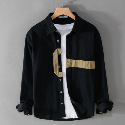 Camisa Estampada de Manga Larga Hombre Corte Relajado - Image 3