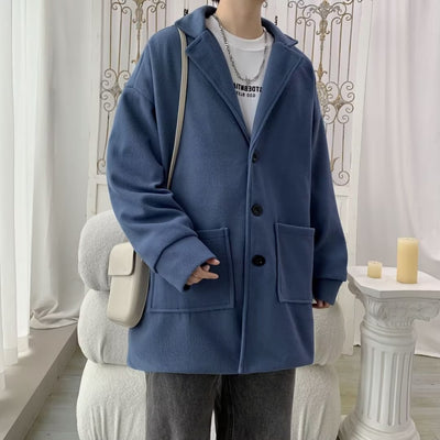 Abrigo de Lana Holgado para Hombre - Otoño e Invierno con Forro de Algodón - Image 15