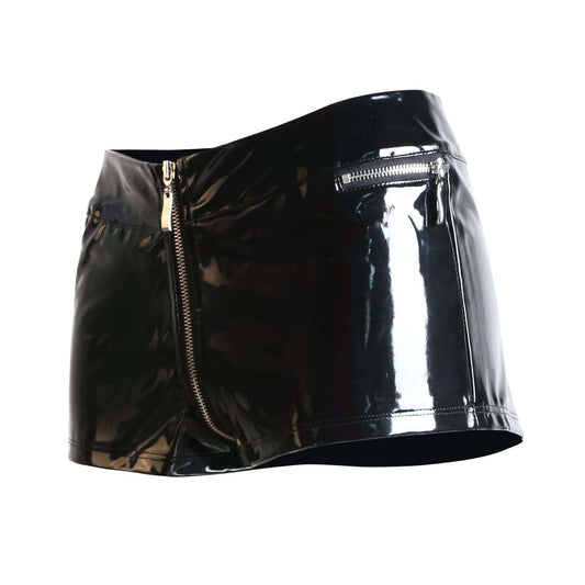 Pantalones Cortos de Cuero Punk para Mujer - Image 2