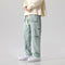 Pantalón Cargo Corduroy Holgado Multibolsillos de Corte Recto