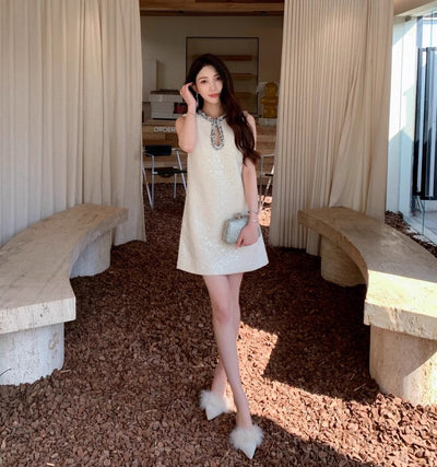 Vestido Sin Mangas con Lentejuelas y Cuello Redondo - Colección Primavera - Image 12