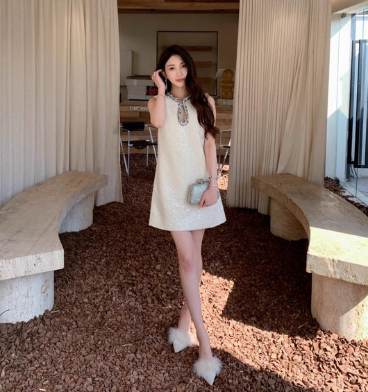 Vestido Sin Mangas con Lentejuelas y Cuello Redondo - Colección Primavera - Image 12