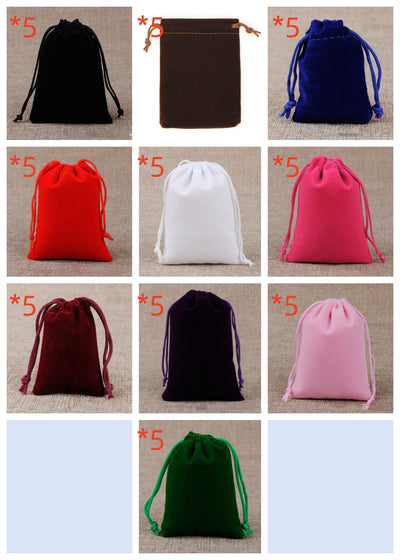 Bolsas de Terciopelo Negro con Cordón para Joyas y Accesorios - Image 3