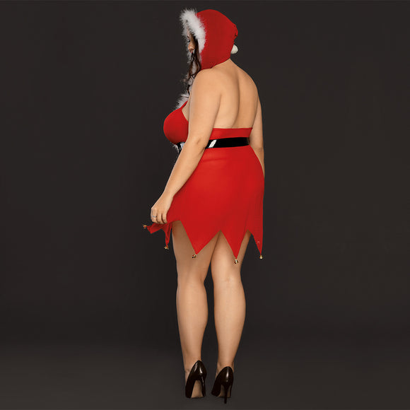Disfraz Navideño Plus Size Rojo - Traje Cosplay Festivo