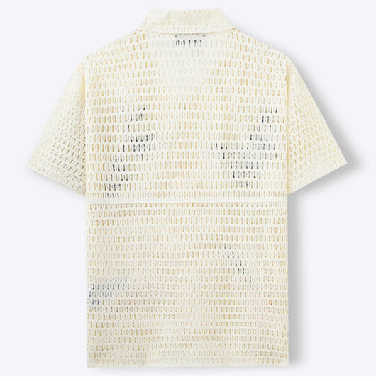 Camisa de Punto Bordada Manga Corta para Hombre - Verano - Image 15