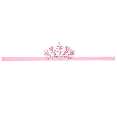 Diadema Elástica Fina con Corona de Cristales para Bebé - Image 2