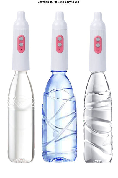 Portable electric bidet with translucent water bottle, white handheld spray unit, USB cable, and grey travel pouch. - Image 20